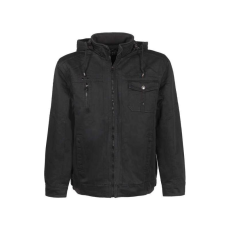 TOP ELITE Kabát bélelt, 4 külső zseb (100%pamut) TOP ELITE BERGEN, fekete, 3XL