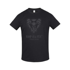 TOP ELITE PUFFY 3D logózott kereknyakú póló, fekete, L munkaruha