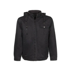 TOP Kabát bélelt, 4 külső zseb (100%pamut) TOP ELITE BERGEN, fekete, XL