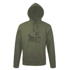 TOP Kapucnis pulóver (vaddisznó mintával) 50% pamut 50% poliészter, military green, L munkaruha