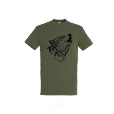  TOP kereknyakú póló farkas mintával, 100% pamut, 190 g/m2,
