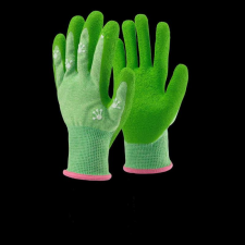TOP Kesztyű gyerek TOP SMILEY latex mártás, gumírozott mandzsetta, zöld, 3XS védőkesztyű
