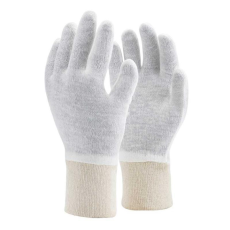 TOP Kesztyű kötött vékony pamut/poliészter duplaszálas TOP COPE2 THIN, fehér, 7