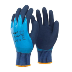 TOP Kesztyű latex mártott poliészter gumírozott mandzsetta TOP FL, kék, 10