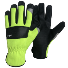 TOP Kesztyű - munkakesztyű - műbőr erősített FLUO 10/XL védőkesztyű