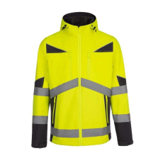 TOP Munkakabát softshel jólláthatósági, 100% poliészter, fényvisszaverő csíkok, állítható mandzsetta, fluosárga, 3XL