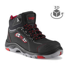 TOP munkavédelmi bakancs S3 SRC orrmerevítővel TOP BROOKLYN MID, fekete/piros, 44