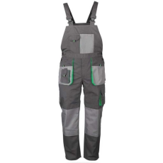 TOP Nadrág kantáros (65%poliészter) TOP GREEN BIBPANTS, szürke, 3XL
