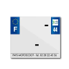 TOP PLAQ műanyag csík PVC rendszámtáblához cégnévvel (motorkerékpár formátum 170x145 mm) – 44-es megye – Európa (darabra értendő) TOP PLAQ  Vázak, idomok, kiegészítők Rendszámtábla tartók