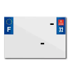 TOP PLAQ Műanyag csík PVC rendszámtáblához cégnévvel (motorkerékpár formátum 210x145) - 32-es megye - Európa (darabonként értékesítve) TOP PLAQ  Vázak, idomok, kiegészítők Rendszámtábla tartók