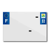 TOP PLAQ Műanyag csík PVC rendszámtáblához cégnévvel (motorkerékpár formátum 210x145) - 52-es megye - Európa (darabra értékesítve) TOP PLAQ  Vázak, idomok, kiegészítők Rendszámtábla tartók