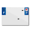 TOP PLAQ műanyag csík PVC rendszámtáblához cégnévvel (motorkerékpár formátum 210x145) - 77-es megye - Európa (darabra értékesítve) TOP PLAQ  Vázak, idomok, kiegészítők Rendszámtábla tartók