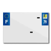TOP PLAQ műanyag csík PVC rendszámtáblához cégnévvel (motorkerékpár formátum 210x145 mm) - 79-es megye - Európa (darabra értékesítve) TOP PLAQ Vázak, idomok, kiegészítők Rendszámtábla tartók