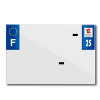 TOP PLAQ műanyag csík PVC rendszámtáblához cégnévvel (motorkerékpár méret 210x145), 25-ös megye, Európa, egységcsomag TOP PLAQ  Vázak, idomok, kiegészítők Rendszámtábla tartók