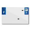 TOP PLAQ műanyag csík üres PVC rendszámtáblához (motorkerékpár, 210x130 mm) - Dept 71 - Európa (darabra) TOP PLAQ  Vázak, idomok, kiegészítők Rendszámtábla tartók