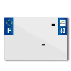 TOP PLAQ PVC rendszámtábla csík cégnévvel (motorkerékpár méret 210x145 mm) – DEPT 63 – Európa (darabra) TOP PLAQ  Vázak, idomok, kiegészítők Rendszámtábla tartók