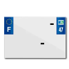 TOP PLAQ PVC rendszámtábla műanyag csík cégnévvel (motorkerékpár formátum 210x145) - 47-es megye - Európa (darabra értékesítve) TOP PLAQ  Vázak, idomok, kiegészítők Rendszámtábla tartók