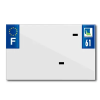 TOP PLAQ PVC rendszámtábla tartó csík (motorkerékpár formátum 210x130) - Dept 61 - Európa (darabra értendő) TOP PLAQ  Vázak, idomok, kiegészítők Rendszámtábla tartók