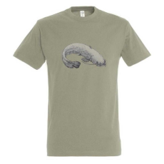 TOP Póló (harcsa mintával) kereknyakú (100%pamut 190gr/m2) TOP, khaki, L