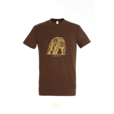 TOP Póló (medve mintával) kereknyakú (100%pamut 190gr/m2) TOP, barna, XL