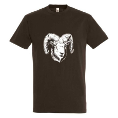 TOP Póló (muflon mintával) kereknyakú (100%pamut 190gr/m2) TOP, csokoládé, 3XL