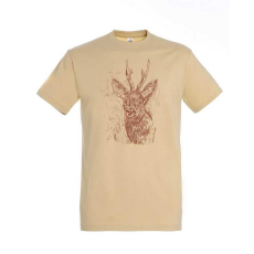 TOP Póló (őz mintával) kereknyakú (100%pamut 190gr/m2) TOP, sand, XL