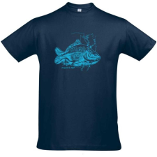 TOP Póló (ponty mintával) kereknyakú (100%pamut 190gr/m2) TOP, sötétkék, 3XL munkaruha