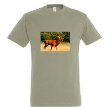 TOP Póló (szarvas fotóval) kereknyakú (100%pamut 190gr/m2) TOP, khaki, 2XL munkaruha