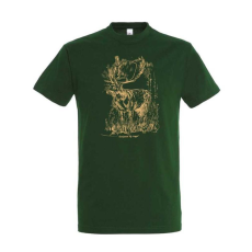 TOP Póló (szarvas mintával) kereknyakú (100%pamut 190gr/m2) TOP, bottle green, 3XL