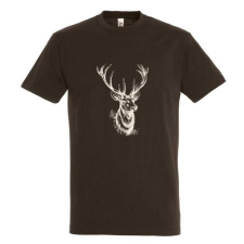 TOP Póló (szarvasfej mintával) kereknyakú (100%pamut 190gr/m2) TOP, csokoládé, XL munkaruha