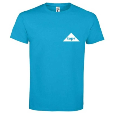 TOP Póló (TOP logóval feliratozott, hímzett) kereknyakú TOP, vízkék, 3XL