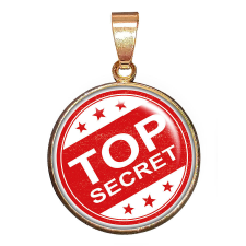Top Secret (Szigorúan titkos) medál lánccal vagy kulcstartóval nyaklánc