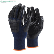 TOP SHIELD nitril mártott védőkesztyű, TPE protektorokkal, csúszásbiztos tenyér