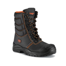 TOP Védőbakancs S3 SRC magasszáru narancs béléssel TOP WINTON, fekete, 48 munkavédelmi cipő