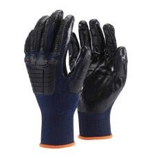 TOP Védőkesztyű csúszásmentes TOP SHIELD-M NITRIL/TPE, fekete/kék, L