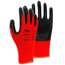 TOP Védőkesztyű mechanic nitril red poliészter mártással TOP, piros/fekete, 9 védőkesztyű
