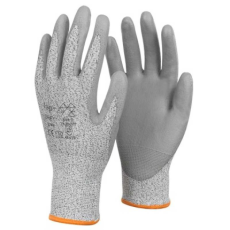 TOP Védőkesztyű PU mártott kevertszálas vágásbiztos TOP GREY, szürke, 7