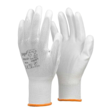 TOP Védőkesztyű PU mártott nylon 12pár/csomag TOP PRINCE, fehér, L védőkesztyű