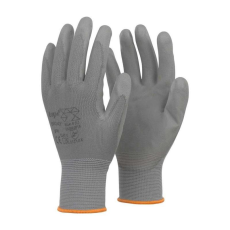 TOP Védőkesztyű PU mártott nylon gumirozott mandzsetta TOP SMOKY+, szürke, XS