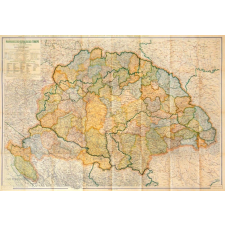Topomap Magyarország közigazgatás 1918-ban 1942 évi határokkal fóliázott falitérkép Topomap Kogutowicz 110x79 térkép
