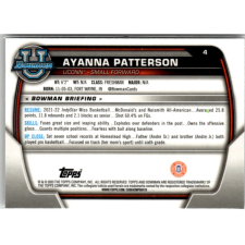 Topps 2022-23 Bowman Chrome University #4 Ayanna Patterson gyűjthető kártya