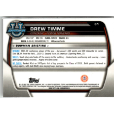 Topps 2022-23 Bowman Chrome University #61 Drew Timme gyűjthető kártya