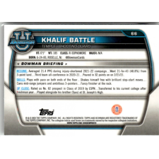 Topps 2022-23 Bowman Chrome University #66 Khalif Battle gyűjthető kártya