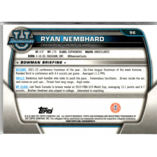 Topps 2022-23 Bowman Chrome University #96 Ryan Nembhard gyűjthető kártya