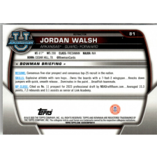 Topps 2022-23 Bowman Chrome University Refractors #81 Jordan Walsh gyűjthető kártya