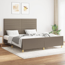 tópszínű szövet ágykeret matrac nélkül 160 x 200 cm ágy és ágykellék