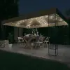 tópszínű szövet pavilon LED fényfüzérrel 3 x 4 m