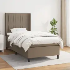  tópszínű szövet rugós ágy matraccal 100 x 200 cm ágy és ágykellék