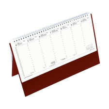TOPTIMER Naptár, asztali, álló, TOPTIMER, bordó (NKT051BO) naptár, kalendárium