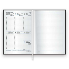 TOPTIMER Naptár, tervező, A5, heti, TOPTIMER, &quot;Nero&quot;, fekete-pink naptár, kalendárium